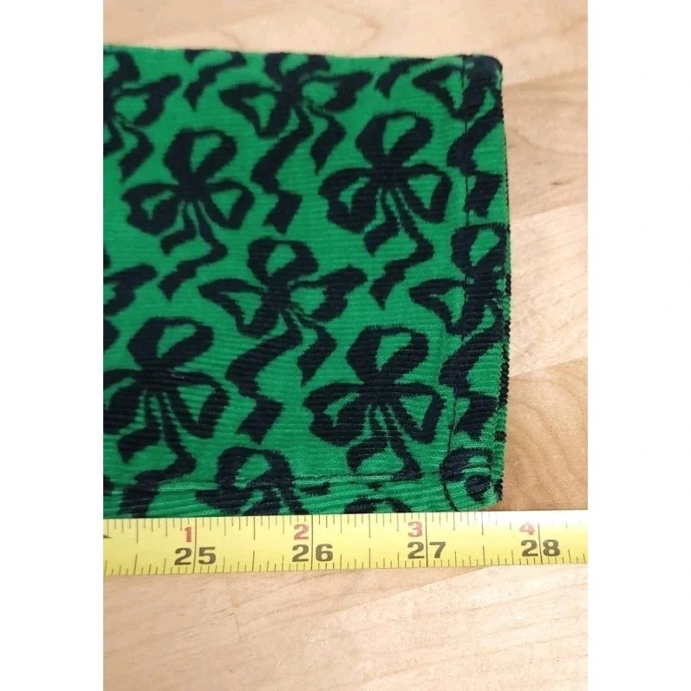 J. Crew‎ Toothpick Corduroy Skinny Jeans Green Shamrock Print Womens Size 24